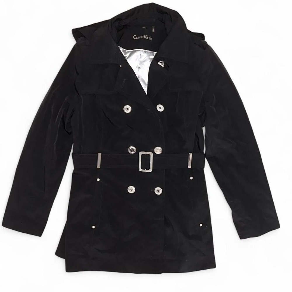 Calvin Klein Women's Black Belted Trench Coat